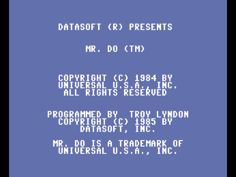 Title Screen of Mr. Do! for Commodore 64